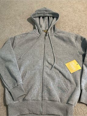 Cult Favorite Activewear Classic Full Zip Hoodie Sweatshirt in Gray, size XS NWT